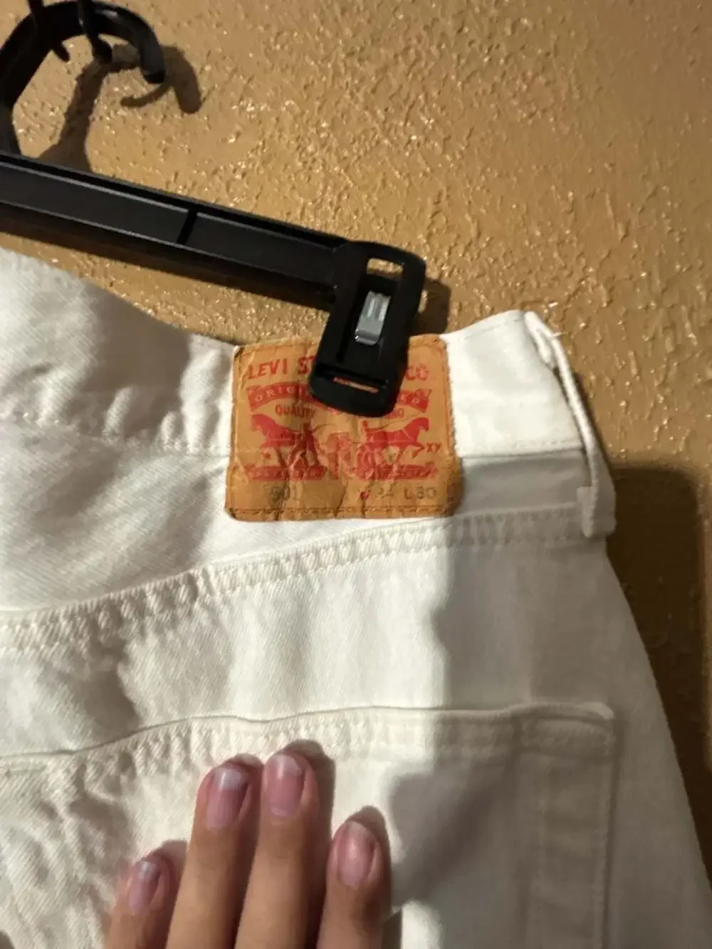 Levi's 501 Original Fit White Straight Leg Jeans W34 L30